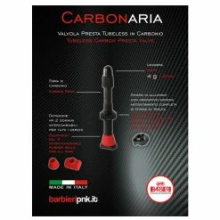 Paire De Valves Tubeless Presta En Carbone Carbonaria Barbieri -Frein de vélo Soldes Carbonaria AD CARB45 1024x1024 35 flyer