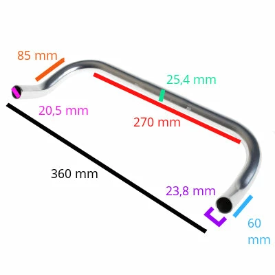 Guidon Corne De Vache Argent Bullhorn BLB 360 Mm 5 Guidon Corne De Vache Argent Bullhorn BLB 360 Mm – Image 3