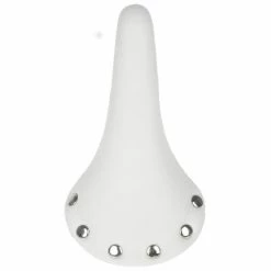 Endzone Selle Vélo Vintage Blanche Imitation Cuir Avec Rivets -Frein de vélo Soldes selle velo vintage blanche imitation cuir avec rivets full 3